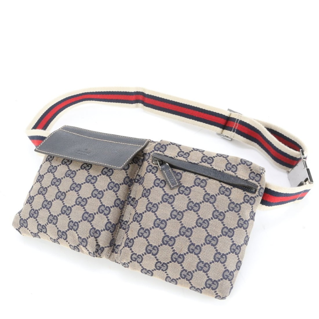 Gucci GG Canvas Sherry Line 28566 Leather Body Bag, Waist Shoulder Bag for Men (1 of 10)