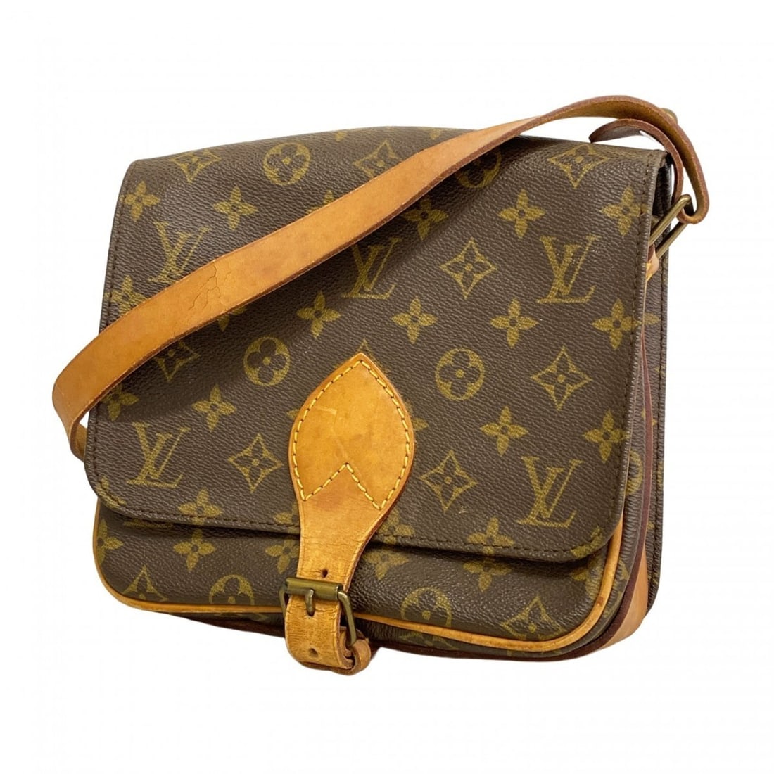 Louis Vuitton Monogram Cartouchiere MM Shoulder Bag M51253 Brown Women's (1 of 14)
