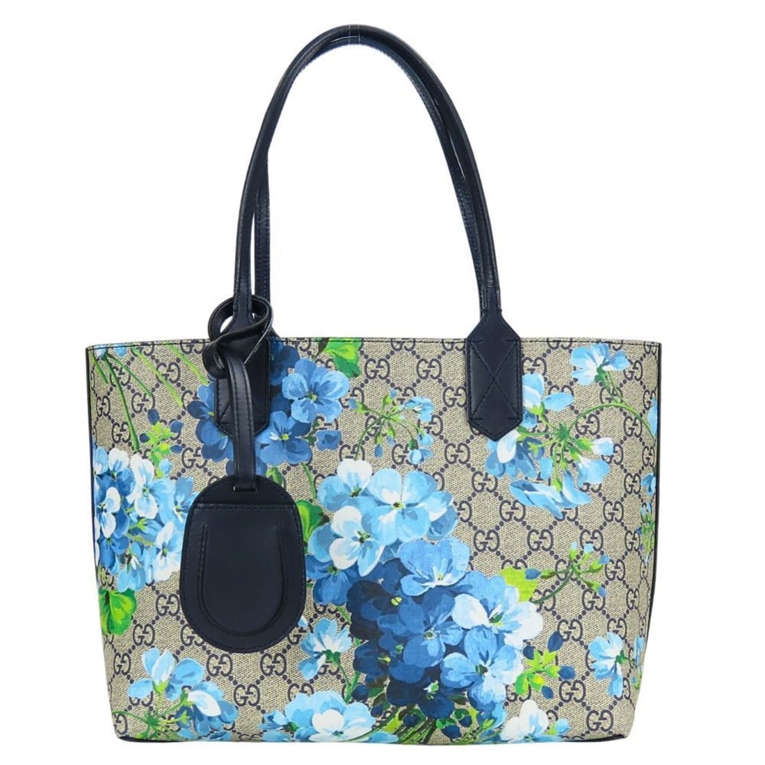 Gucci GG Blooms Tote Bag 372618 Supreme Leather Beige Navy Blue Floral Print Women's GUCCI: --- Catalog ---Category: SizeSize (HxWxD): 22cm x 34.5cm x 10.5cm / 8.66'' x 13.58'' x 4.13''Category: DesignType: Tote bagColor: Beige, Blue, NavyGender: WomenMaterial: GG Supreme , Canvas , Leather