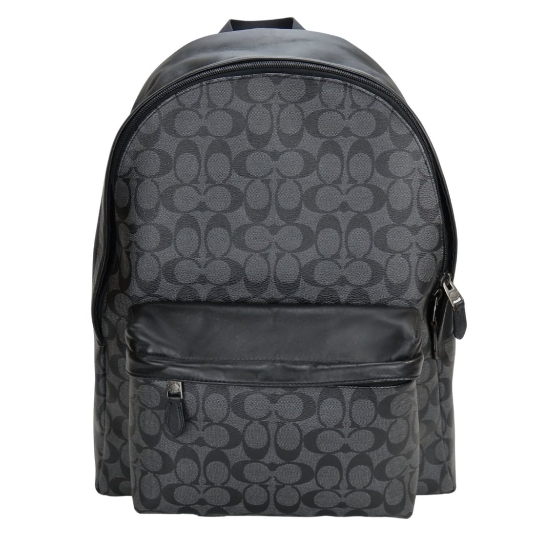 Coach Signature Backpack F55398 Leather Daypack in Black and Dark Gray, Men's: --- Catalog ---Category: SizeSize (HxWxD): 42cm x 34cm x 14.5cm / 16.53'' x 13.38'' x 5.7''Category: DesignType: BackpackColor: Black, Dark grayGender: MenMaterial: Signature line , PVC , Leather Cate