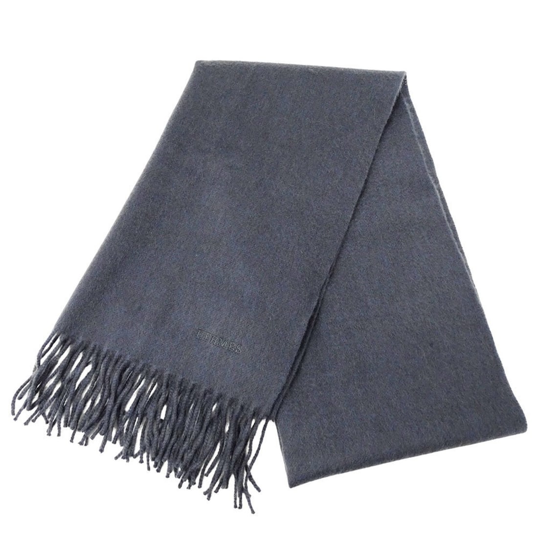 Hermes Hermès scarf for men and women, cashmere stole, charcoal gray (1 of 8)