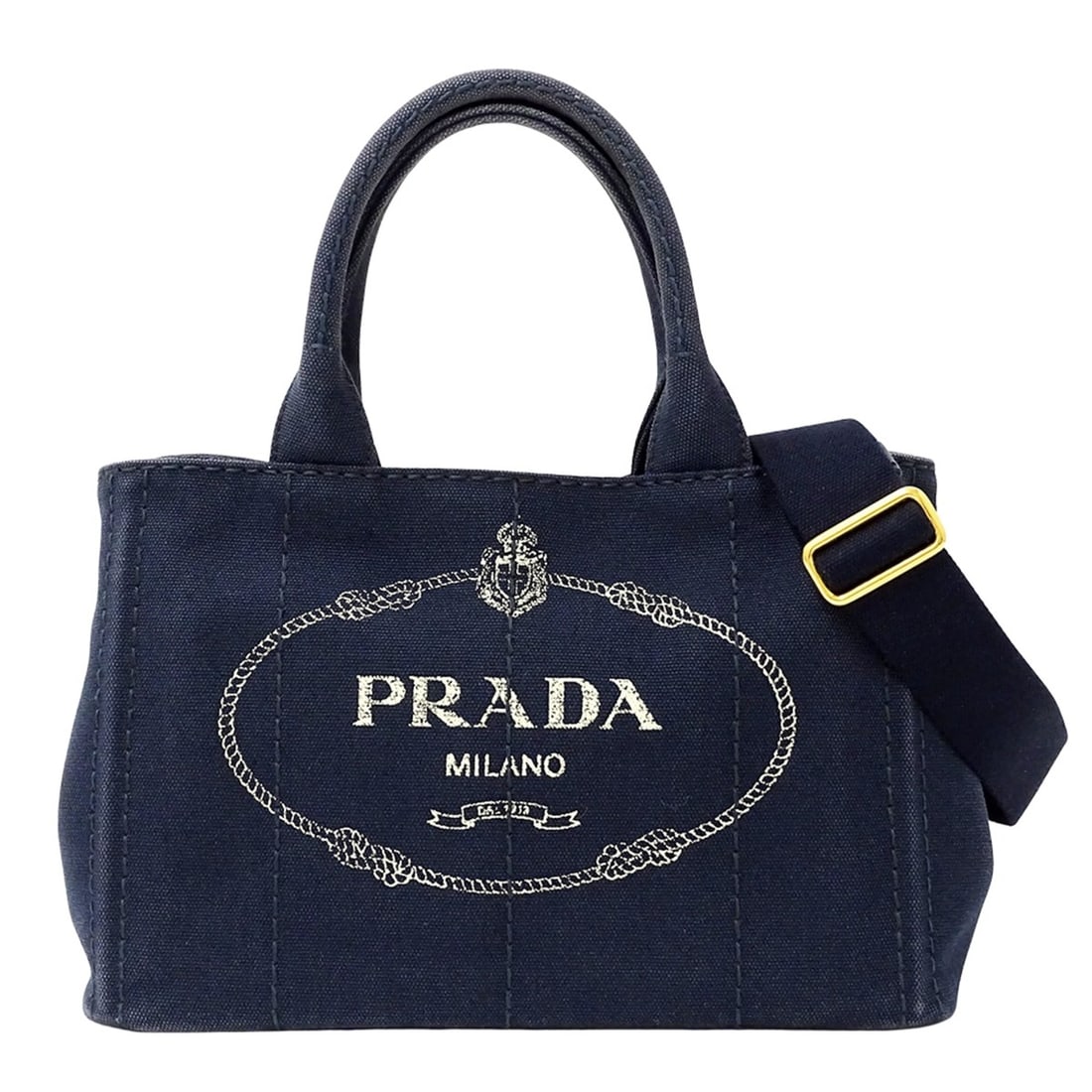 Prada PRADA Women's Canapa Mini Canvas Bag, Navy, 2-Way, Handbag, Tote Shoulder Bag: --- Catalog ---Category: SizeSize (HxWxD): 18.5cm x 28.5cm x 15cm / 7.28'' x 11.22'' x 5.9''Category: DesignType: Handbag, Shoulder bag, Tote bagColor: NavyGender: WomenMaterial: Canvas Category: Gene