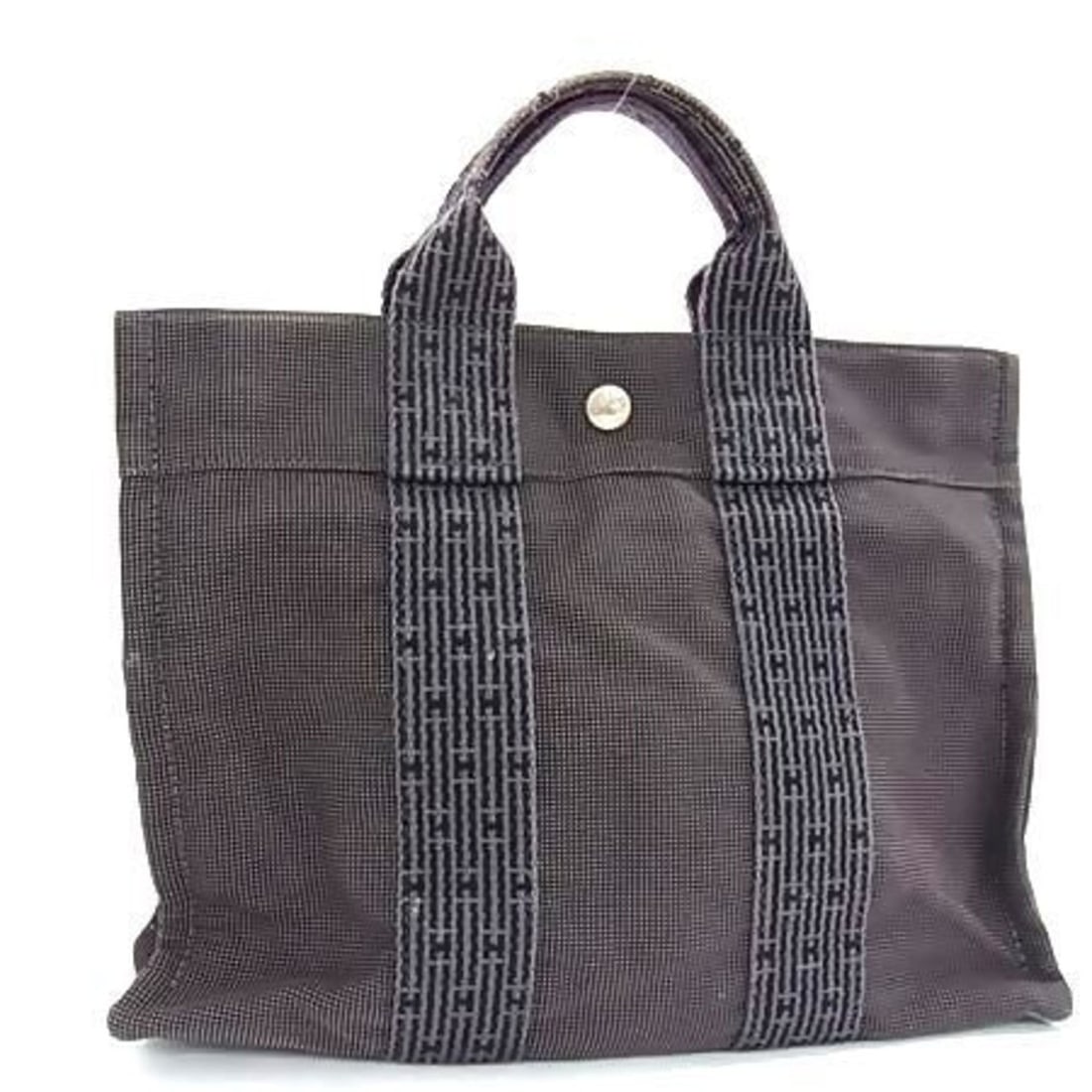 HERMES Hermès Air Line Tote PM Handbag, Gray Canvas, Women's: --- Catalog ---Category: SizeSize (HxWxD): 24cm x 31cm x 8cm / 9.44'' x 12.2'' x 3.14''Category: DesignType: Handbag, Shoulder bag, Tote bagColor: GrayGender: Men,WomenMaterial: Canvas Category: Gener