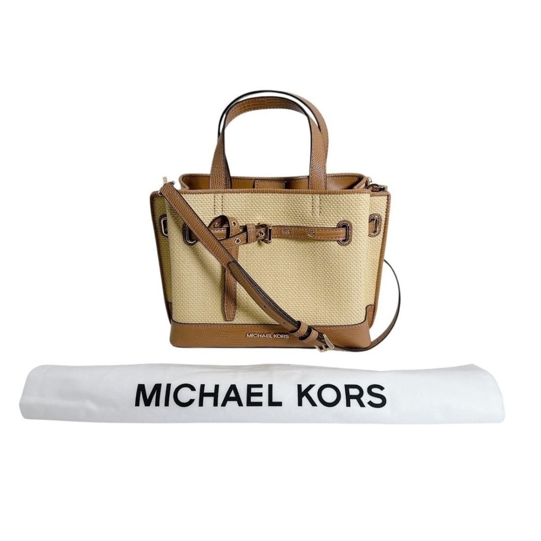 Michael Kors handbag shoulder bag in polyurethane, brown: --- Catalog ---Category: SizeSize (HxWxD): 20cm x 24cm x 9cm / 7.87'' x 9.44'' x 3.54''Category: DesignType: Handbag, Shoulder bagColor: BrownGender: WomenMaterial: Elastane Category: GeneralBrand: Mi