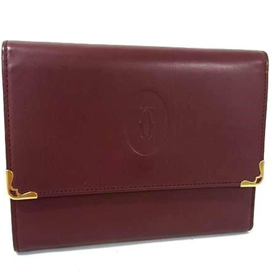 Cartier Must Line Bordeaux Leather Tri-fold Wallet for Women (1 of 9)