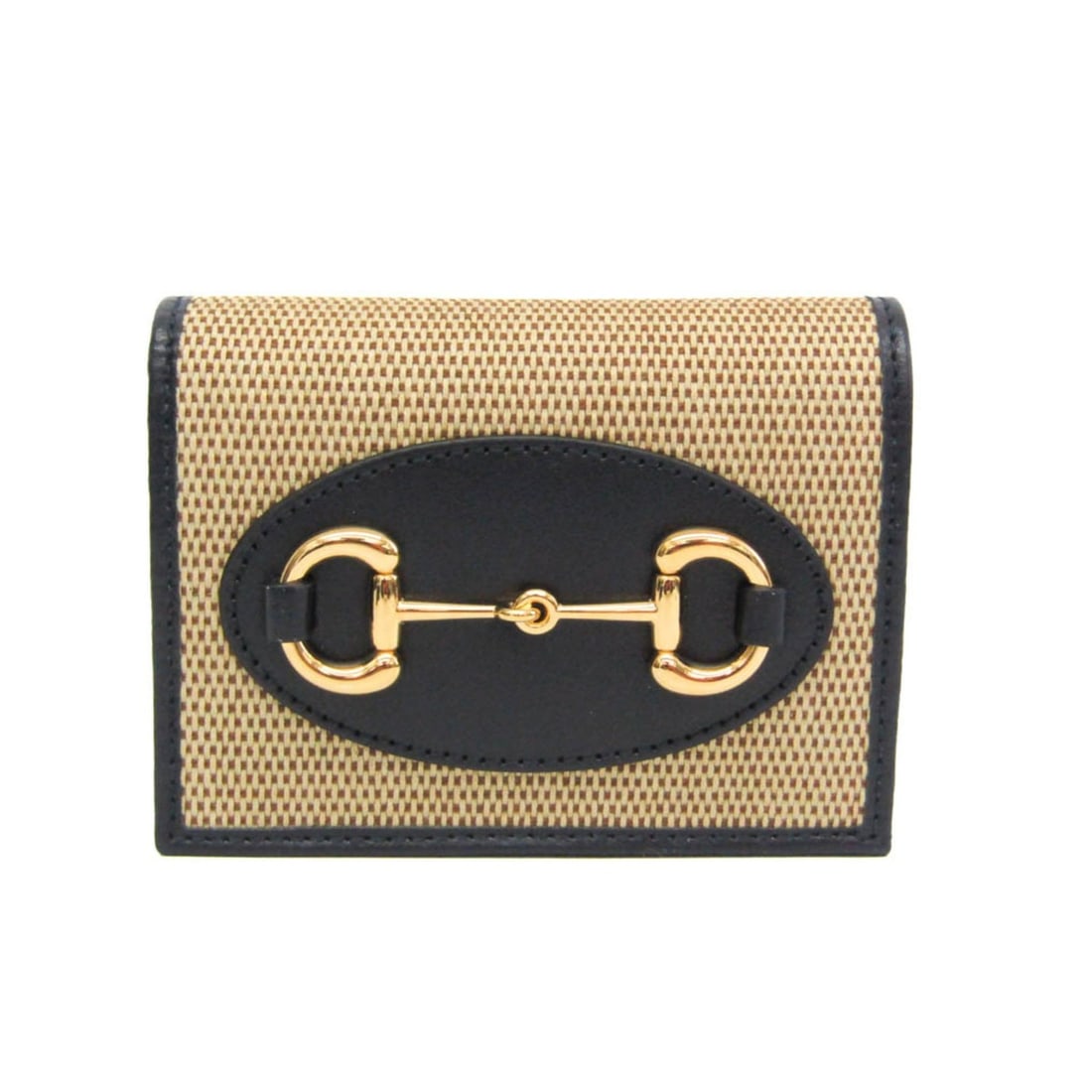 Gucci Horsebit 1955 Mini Wallet 621887 Women's Canvas,Leather Wallet (bi-fold) Beige,Black: --- Catalog ---Category: SizeSize (HxWxD): 8cm x 11cm x 2.5cm / 3.14'' x 4.33'' x 0.98''Category: DesignType: Wallet (bi-fold)Color: Beige, BlackGender: WomenClosure: Snap fastenerMaterial: Canvas , L