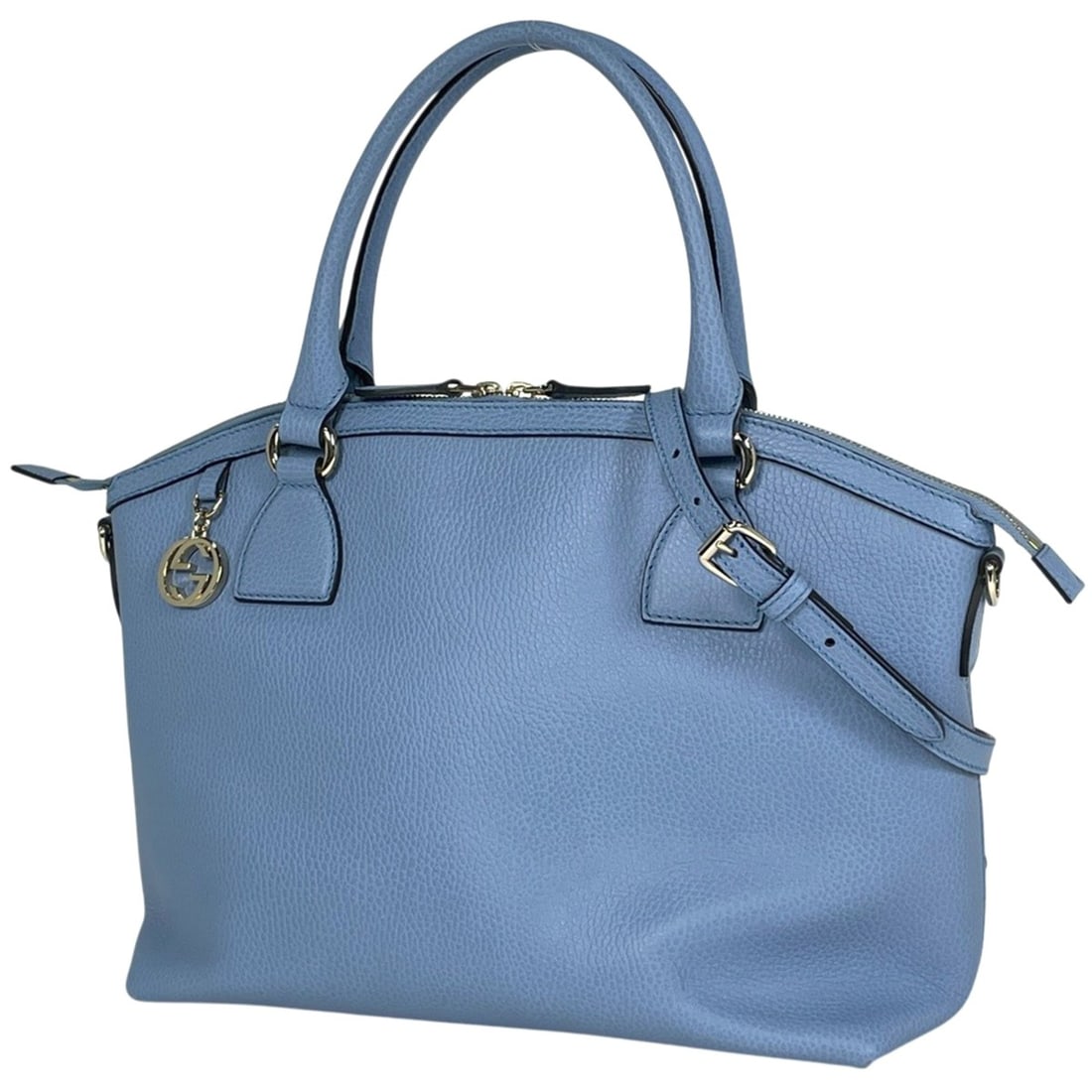 Gucci Interlocking G Handbag, 2-Way Shoulder Bag, Leather, Light Blue, 449651, Women's: --- Catalog ---Category: SizeSize (HxWxD): 25.5cm x 32cm x 15cm / 10.03'' x 12.59'' x 5.9''Category: DesignType: Handbag, Shoulder bagColor: Light blueGender: WomenMaterial: Leather Category: GeneralB