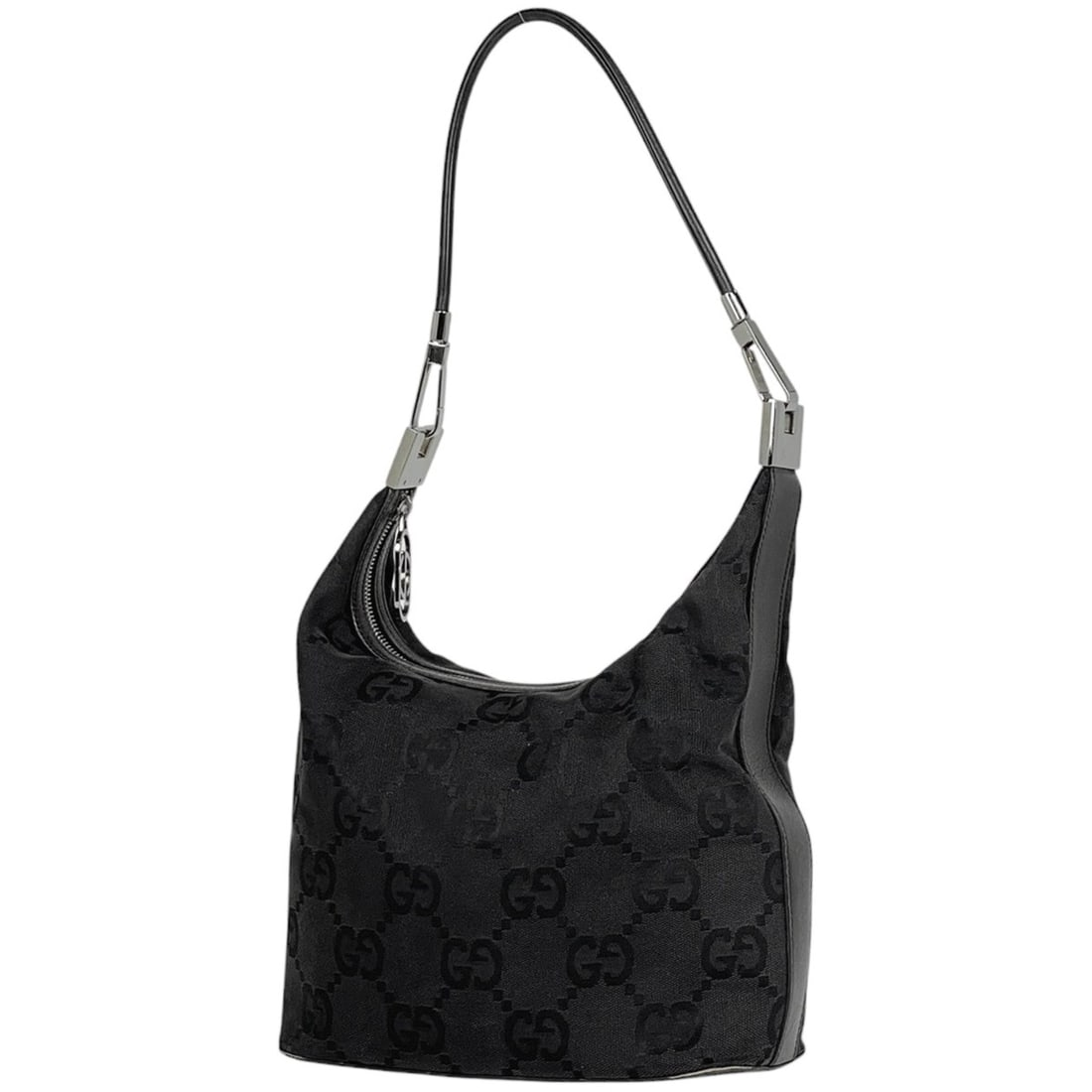 Gucci GG Print Jumbo Shoulder Bag, Handbag, Canvas, Black, 0013814, Women's (1 of 12)