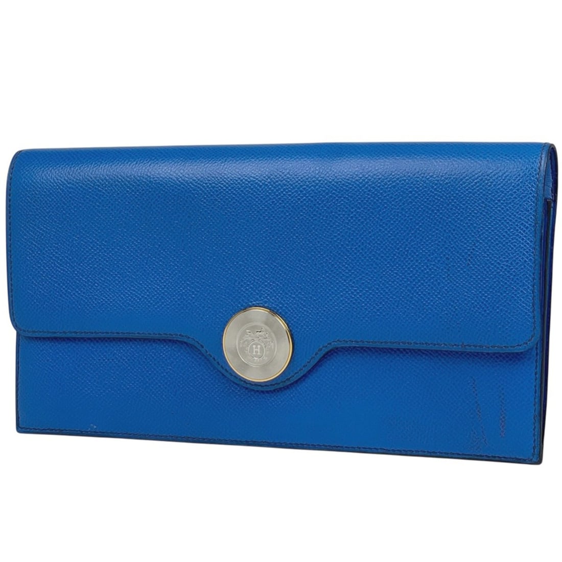 Hermès HERMES logo clutch bag H Couchbel blue ?V women's: --- Catalog ---Category: SizeSize (HxWxD): 13.5cm x 25.5cm x 1cm / 5.31'' x 10.03'' x 0.39''Category: DesignType: Clutch bagColor: BlueGender: WomenMaterial: Courchevel leather Category: GeneralBrand: