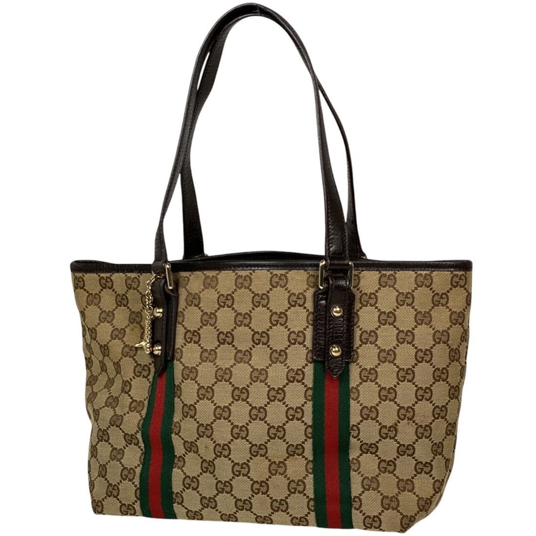 Gucci GG Print Tote Bag, Sherry Line Web Canvas, Brown, 137396, Women's: --- Catalog ---Category: SizeSize (HxWxD): 22cm x 27cm x 13cm / 8.66'' x 10.62'' x 5.11''Category: DesignType: Tote bagColor: BrownGender: WomenMaterial: GG canvas , Leather Category: GeneralBrand: Gu