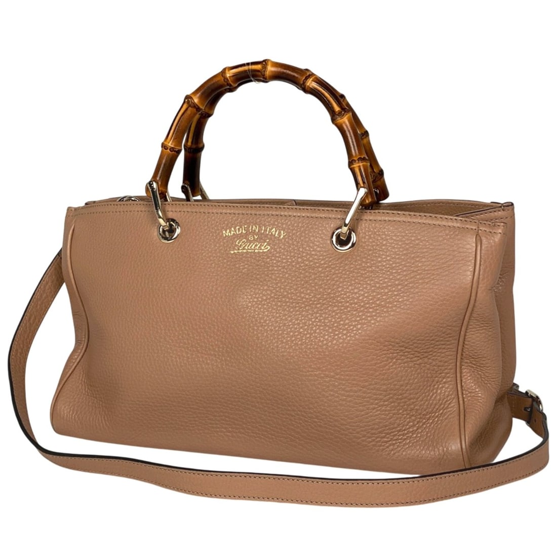 Gucci Bamboo Shopper Medium Handbag, 2-Way Shoulder Bag, Beige Leather, 323660, Women's: --- Catalog ---Category: SizeSize (HxWxD): 20cm x 33cm x 12cm / 7.87'' x 12.99'' x 4.72''Category: DesignType: Handbag, Shoulder bagColor: BeigeGender: WomenMaterial: Bamboo , Leather Category: Genera