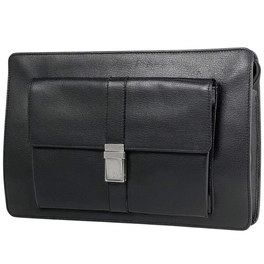 Gucci logo clutch bag, business second 01714340050, leather black, men's: --- Catalog ---Category: SizeSize (HxWxD): 25.5cm x 38cm x 4cm / 10.03'' x 14.96'' x 1.57''Category: DesignType: Clutch bagColor: BlackGender: MenMaterial: Leather Category: GeneralBrand: Gucci--- Ite