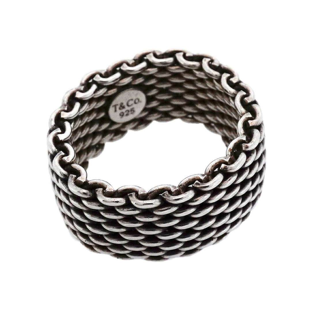 Tiffany Somerset Mesh Ring in Silver 925, Size 15.5 for Women (1 of 10)