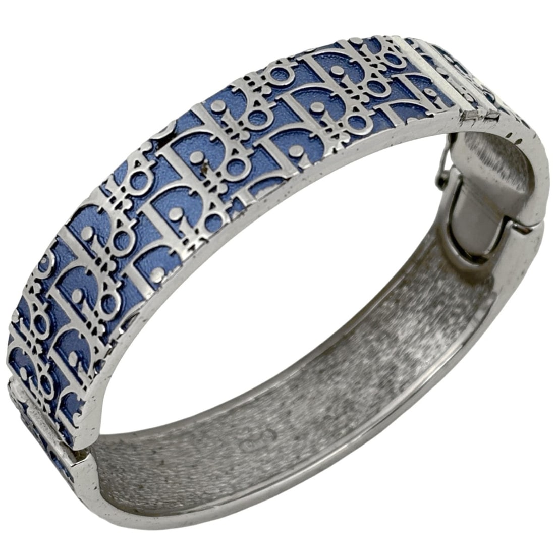 Christian Dior Trotter Bangle Bracelet, Silver Plated, Blue, Women's: --- Catalog ---Category: SizeWidth: 16.5cm / 6.49''Category: DesignType: BangleColor: BlueGender: WomenMaterial: SilverCategory: GeneralBrand: Christian Dior--- Item List ---Section: ConditionRanking: