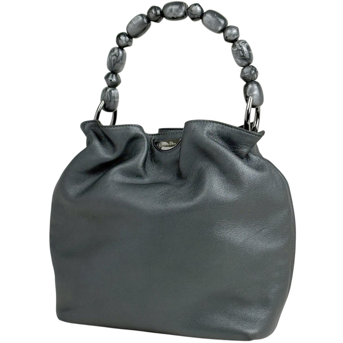 Christian Dior Maris Pearl handbag, leather, gray, for women.: --- Catalog ---Category: SizeSize (HxWxD): 21cm x 21.5cm x 8cm / 8.26'' x 8.46'' x 3.14''Category: DesignType: HandbagColor: GrayGender: WomenMaterial: Leather Category: GeneralBrand: Christian Dior--