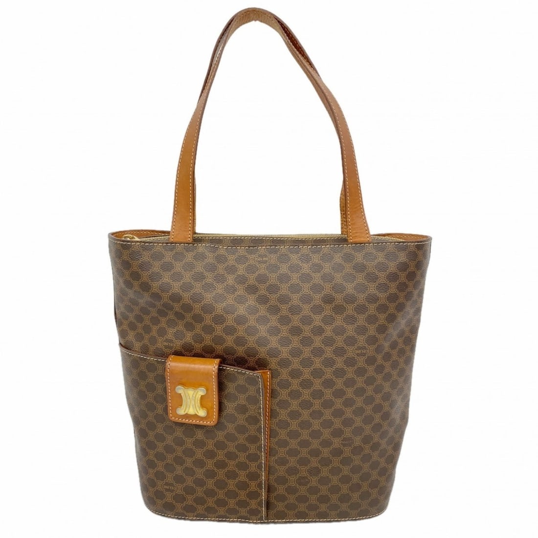 Celine Tote Bag Macadam Brown Women's P2225661: --- Catalog ---Category: SizeSize (HxWxD): 26.5cm x 24cm x 10cm / 10.43'' x 9.44'' x 3.93''Category: DesignType: Tote bagColor: BrownGender: WomenMaterial: PVC Hardware Color: GoldCategory: GeneralBra