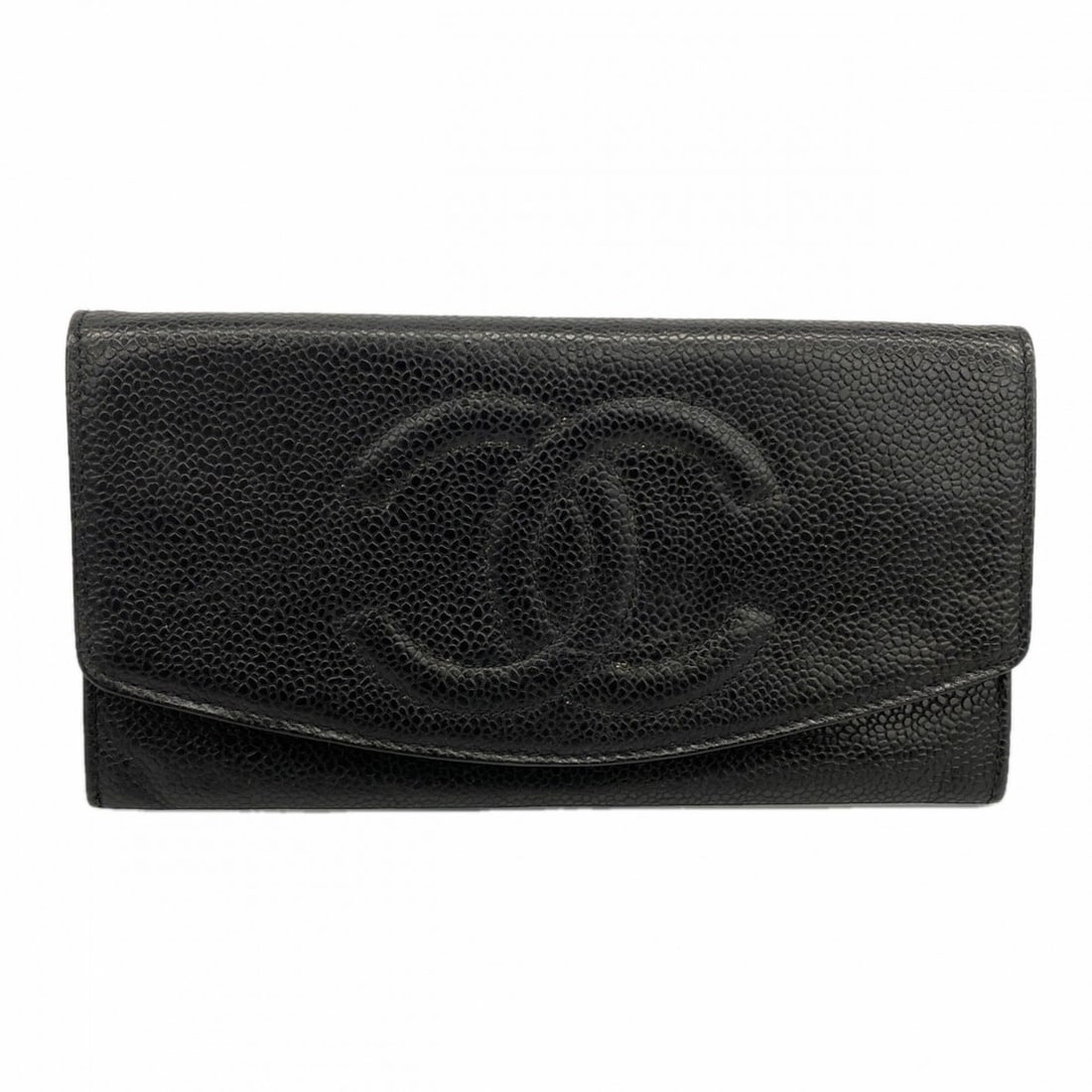 Chanel Wallet/Long Billfold, Caviar Leather, Black, Women's, P2224593 (1 of 14)