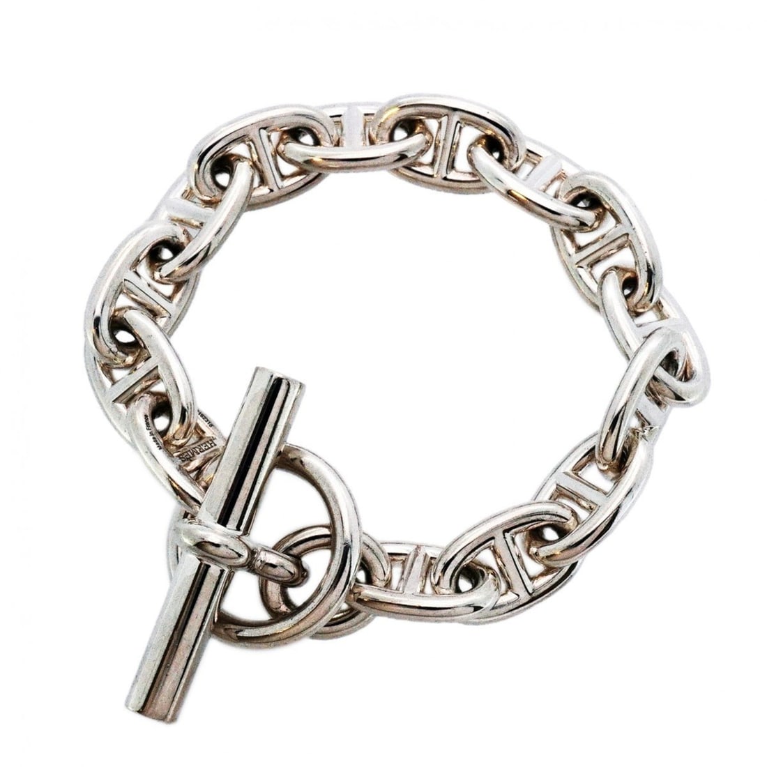 Hermes Chaine d'Ancre Bracelet, MM, 14 Links, Silver 925, Women's (1 of 15)