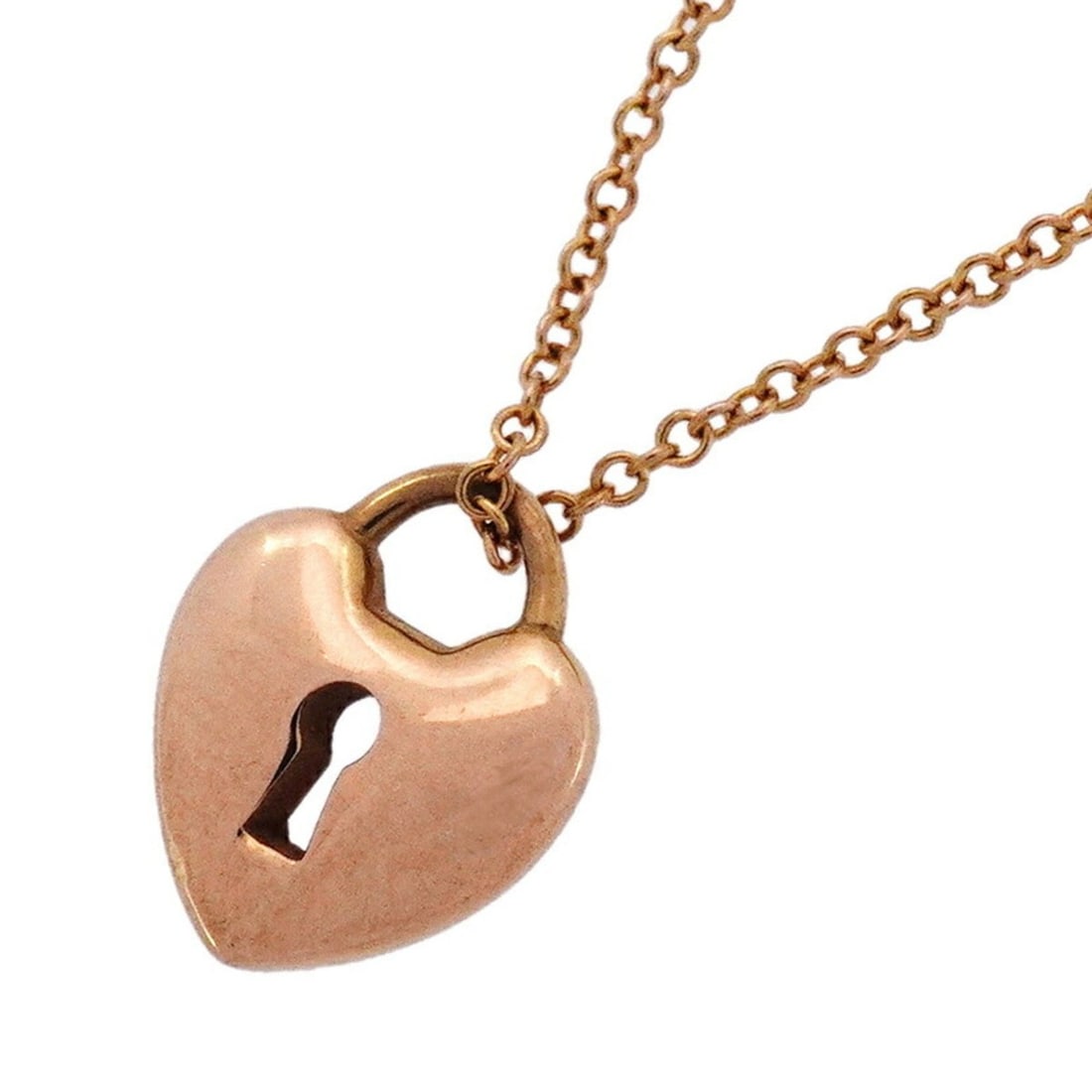 Tiffany Heart Lock Necklace in 18K Pink Gold for Women: --- Catalog ---Category: SizePendant Size: 11.1mm x 9.3mm / 0.43'' x 0.36''Neck Circumference: 41 cm / 16.14''Category: DesignGender: WomenMaterial: Pink gold (18K)Necklace Type: NecklaceCategory: Gen