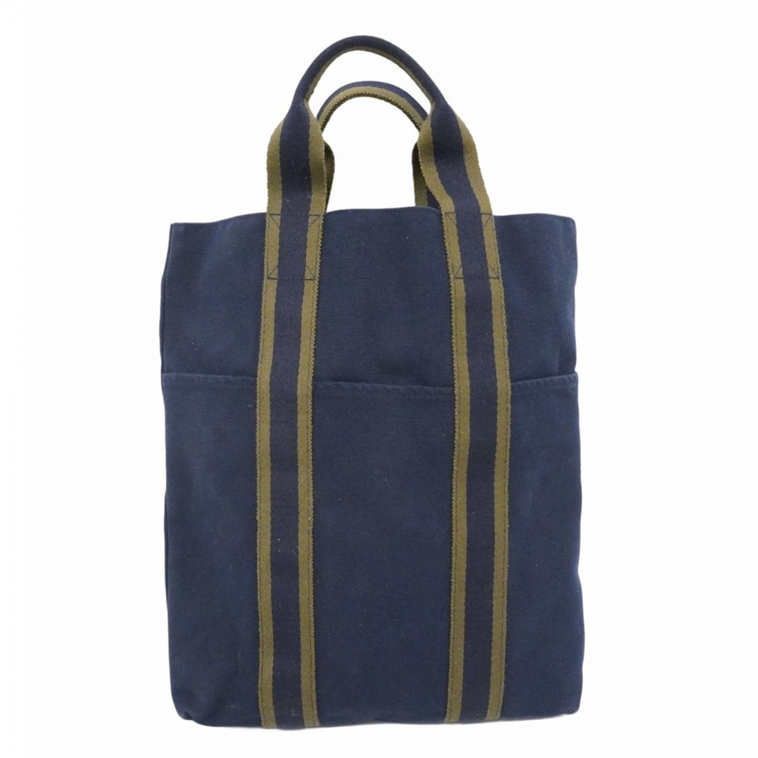 Hermes Hermès Fouleaux Cabas Canvas Tote Bag, Navy, Men's and Women's (1 of 13)