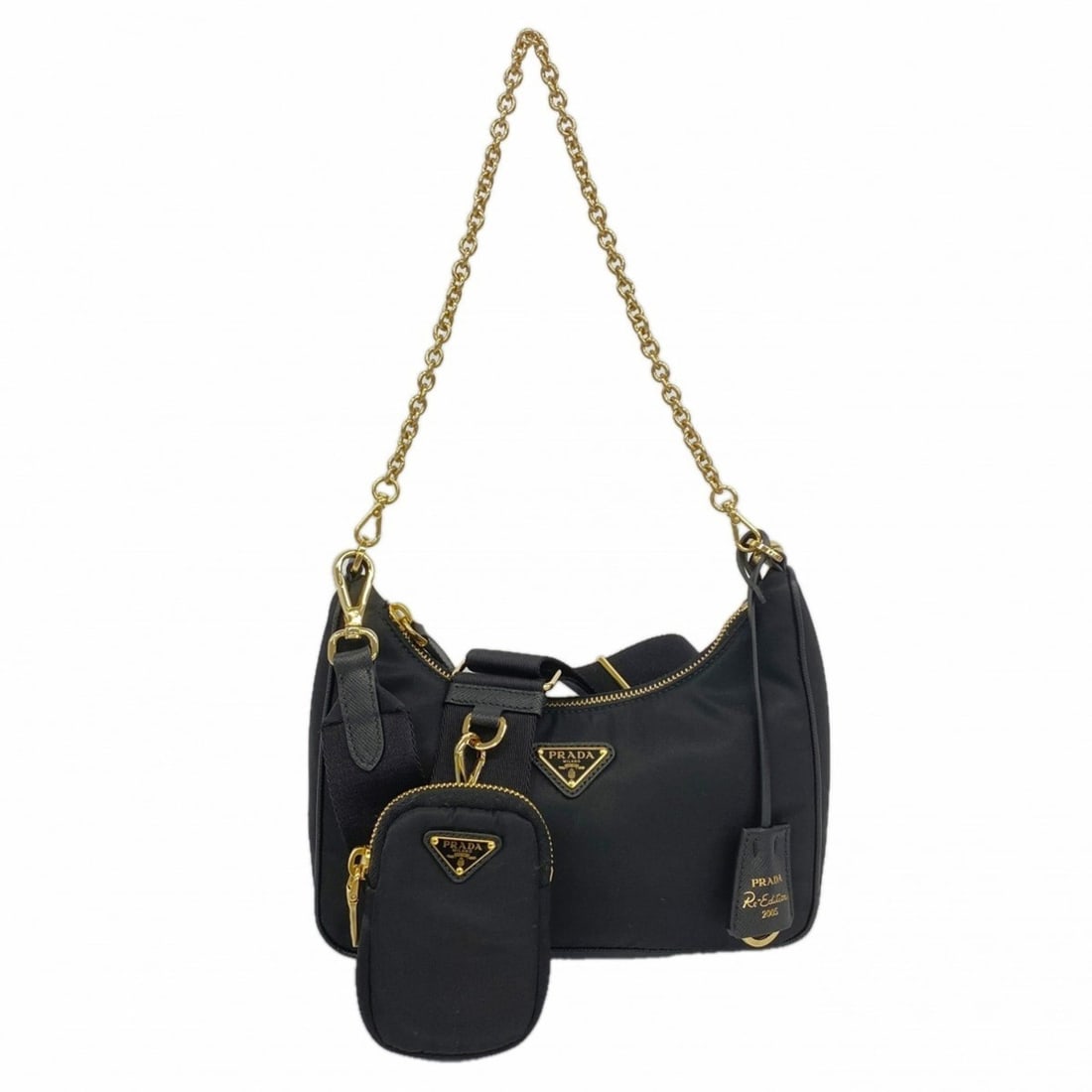 Prada Shoulder Bag, Nylon, Black, 2-Way Bag for Women (1 of 10)