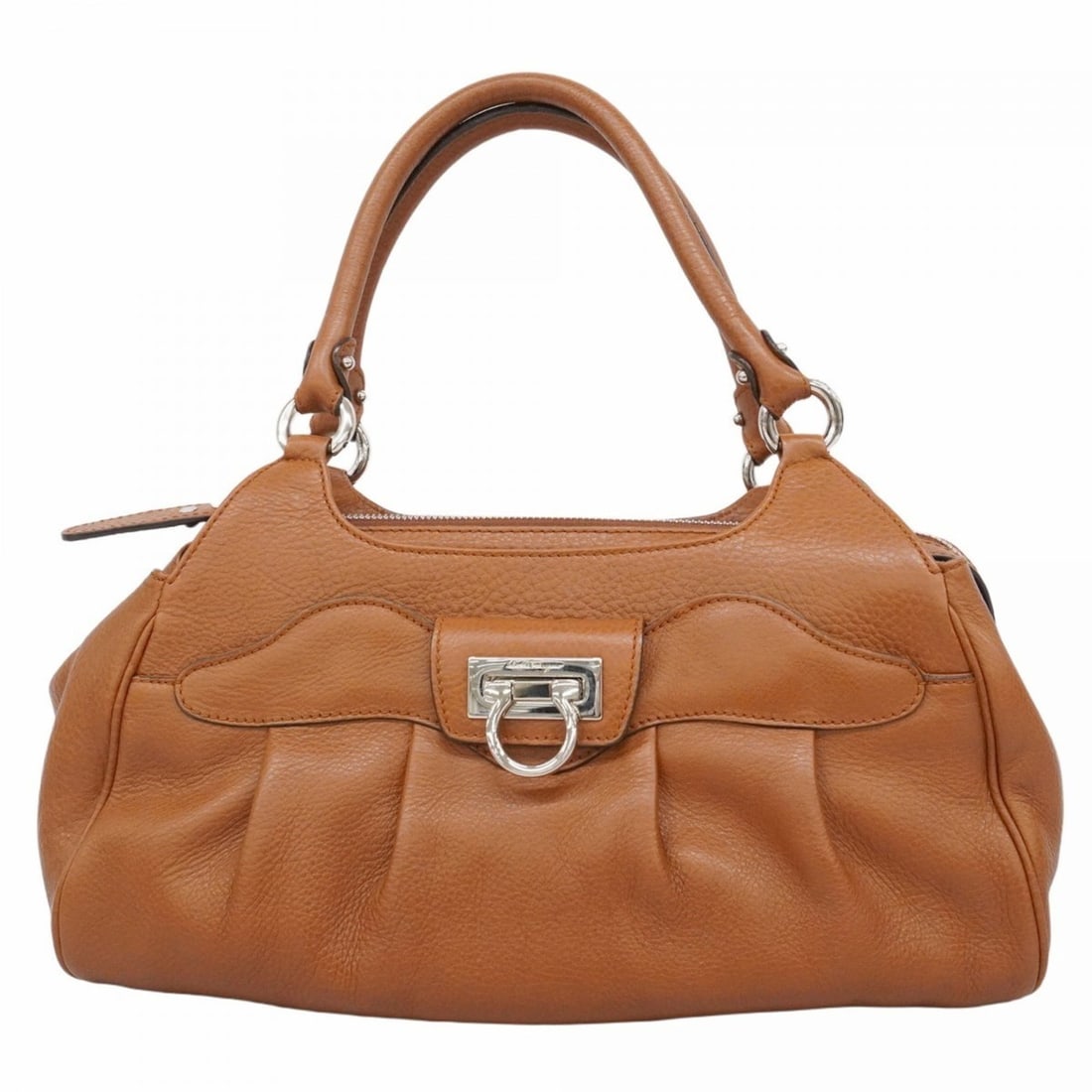 Salvatore Ferragamo Gancini Leather Handbag Brown Women's (1 of 17)