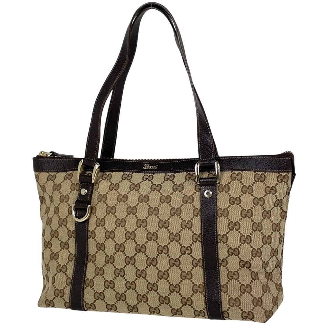 Gucci GG Print Tote Bag, Abbey Shoulder Canvas, Beige/Brown, 141470, Women's (1 of 7)