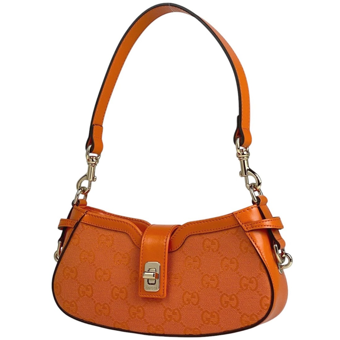 Gucci Moonside Mini Shoulder Bag with GG Pattern, Orange Canvas, 786035, Women's (1 of 13)