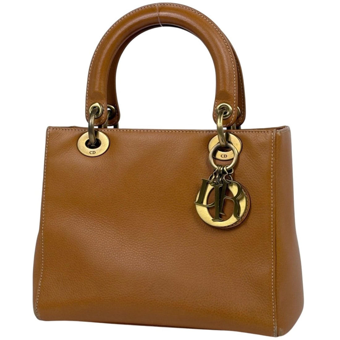 Christian Dior Lady handbag, brown leather, for women: --- Catalog ---Category: SizeSize (HxWxD): 19.5cm x 24cm x 12.5cm / 7.67'' x 9.44'' x 4.92''Category: DesignType: HandbagColor: BrownGender: WomenMaterial: Leather Category: GeneralLine: Lady DiorBran