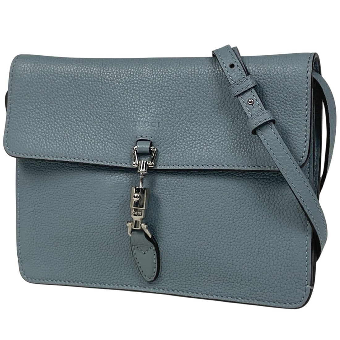 Gucci New Jackie Line Shoulder Bag, Crossbody Leather, Light Blue, 364435, Women's: --- Catalog ---Category: SizeSize (HxWxD): 17cm x 23cm x 1.5cm / 6.69'' x 9.05'' x 0.59''Category: DesignType: Shoulder bagColor: Light blueGender: WomenMaterial: Leather Category: GeneralLine: New Ja