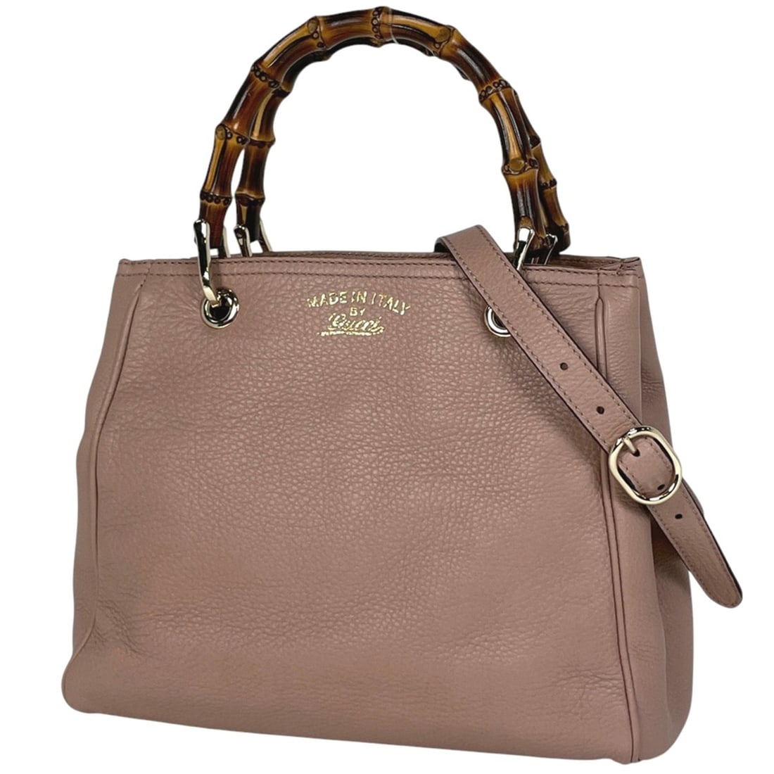 Gucci Bamboo Small Shopper Handbag, 2-Way Shoulder Bag/Handbag, Leather, Salmon Pink, 336032,: --- Catalog ---Category: SizeSize (HxWxD): 23cm x 27cm x 12cm / 9.05'' x 10.62'' x 4.72''Category: DesignType: Handbag, Shoulder bagColor: Salmon pinkGender: WomenMaterial: Leather Category: GeneralLi