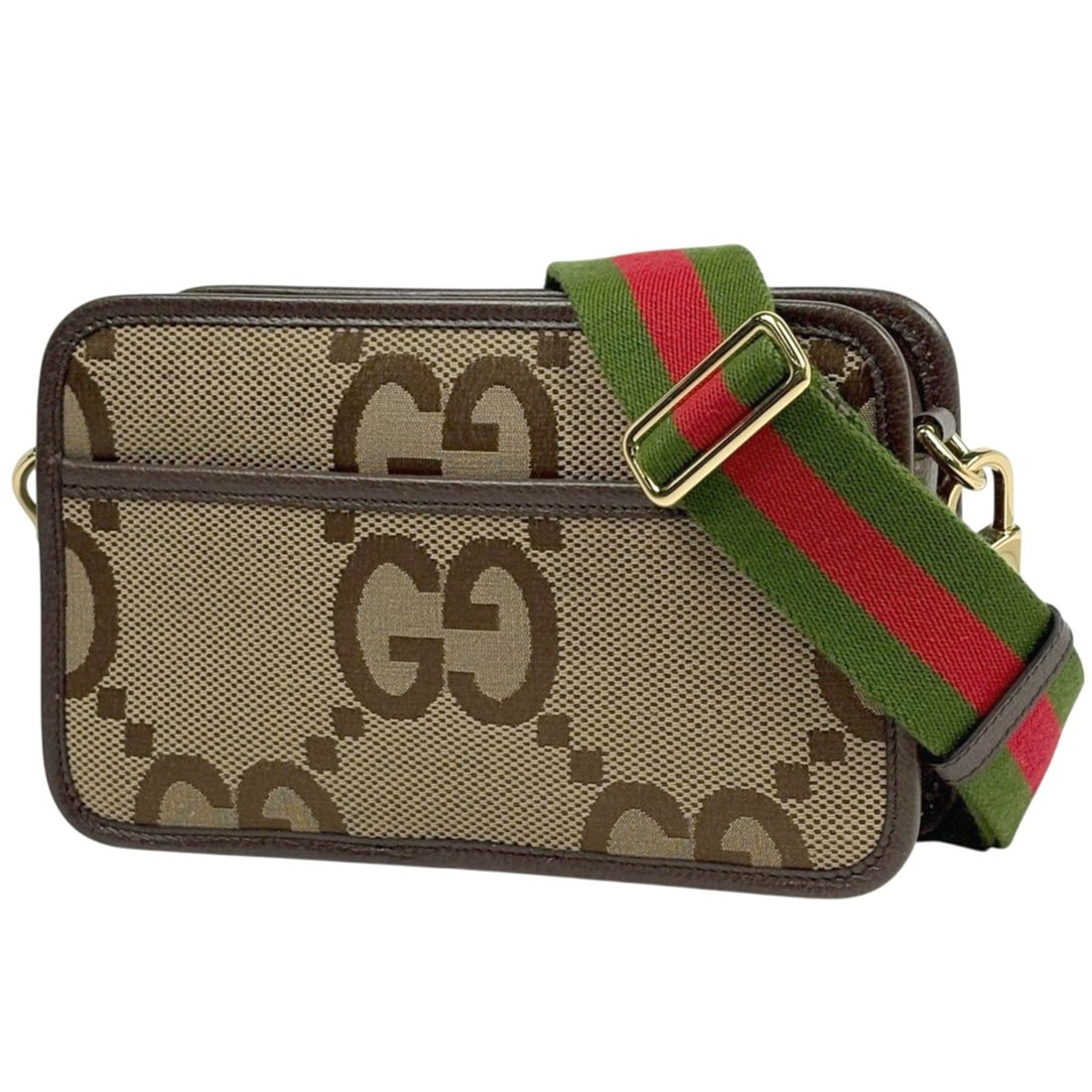 Gucci Jumbo GG Mini Shoulder Bag, Sherry Line Web Canvas, Brown, 696075, Women's: --- Catalog ---Category: SizeSize (HxWxD): 13.5cm x 22cm x 7cm / 5.31'' x 8.66'' x 2.75''Category: DesignType: Shoulder bagColor: BrownGender: WomenMaterial: GG canvas , Leather Category: GeneralLine: