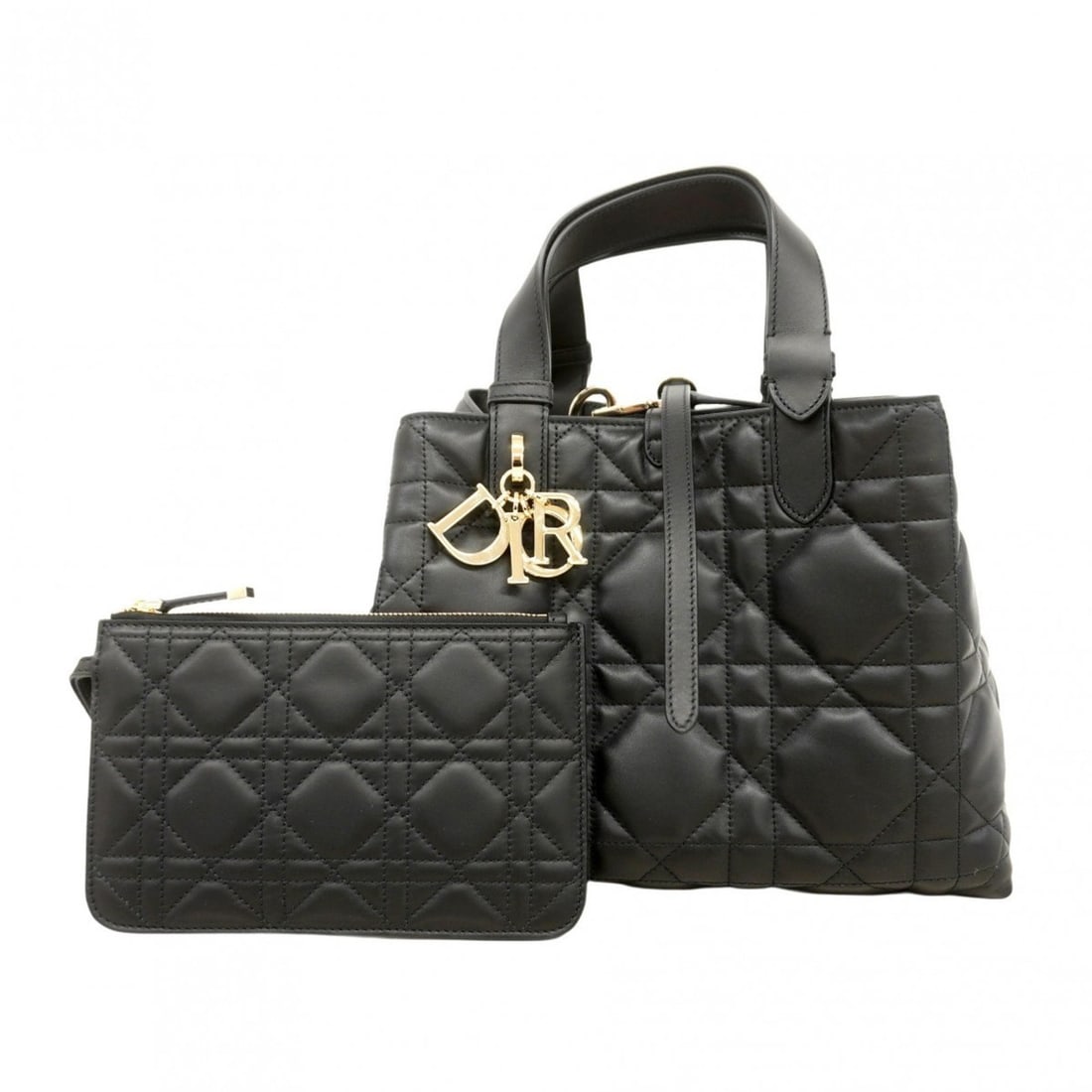 Christian Dior Cannage Toujours Leather Handbag in Black Champagne for Women, P2166875 (1 of 11)