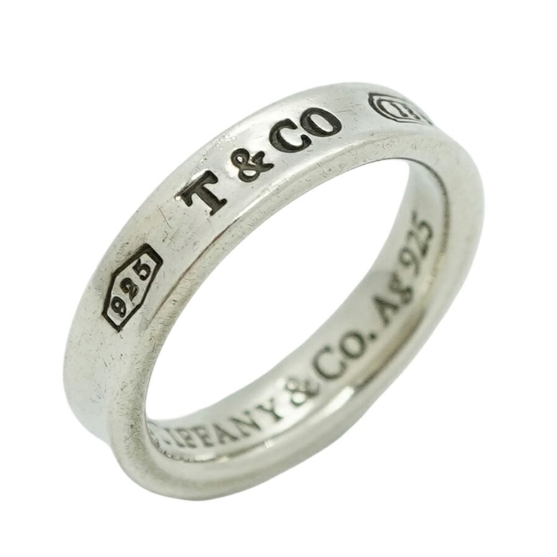 Tiffany Narrow Ring 1837, Silver 925, Size 7, Women's: --- Catalog ---Category: SizeJP Size: 7US Size: 4Category: DesignType: Band ringGender: WomenMaterial: Silver 925Category: GeneralBrand: Tiffany--- Item List ---Section: ConditionRanking: Rank AB Used