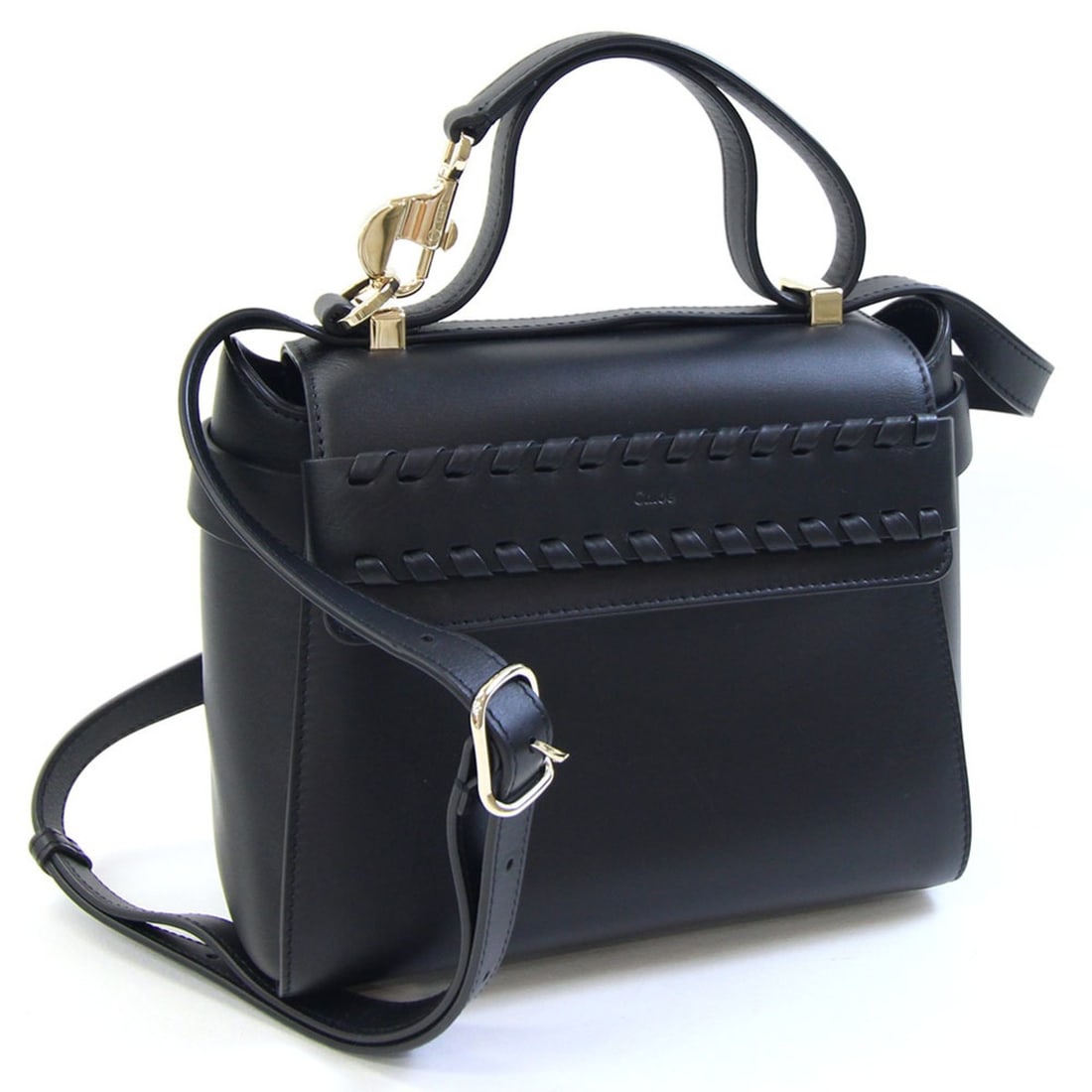 Chloé Chloe Nacha handbag CHC22WS123I91001 black leather shoulder bag for women (1 of 9)