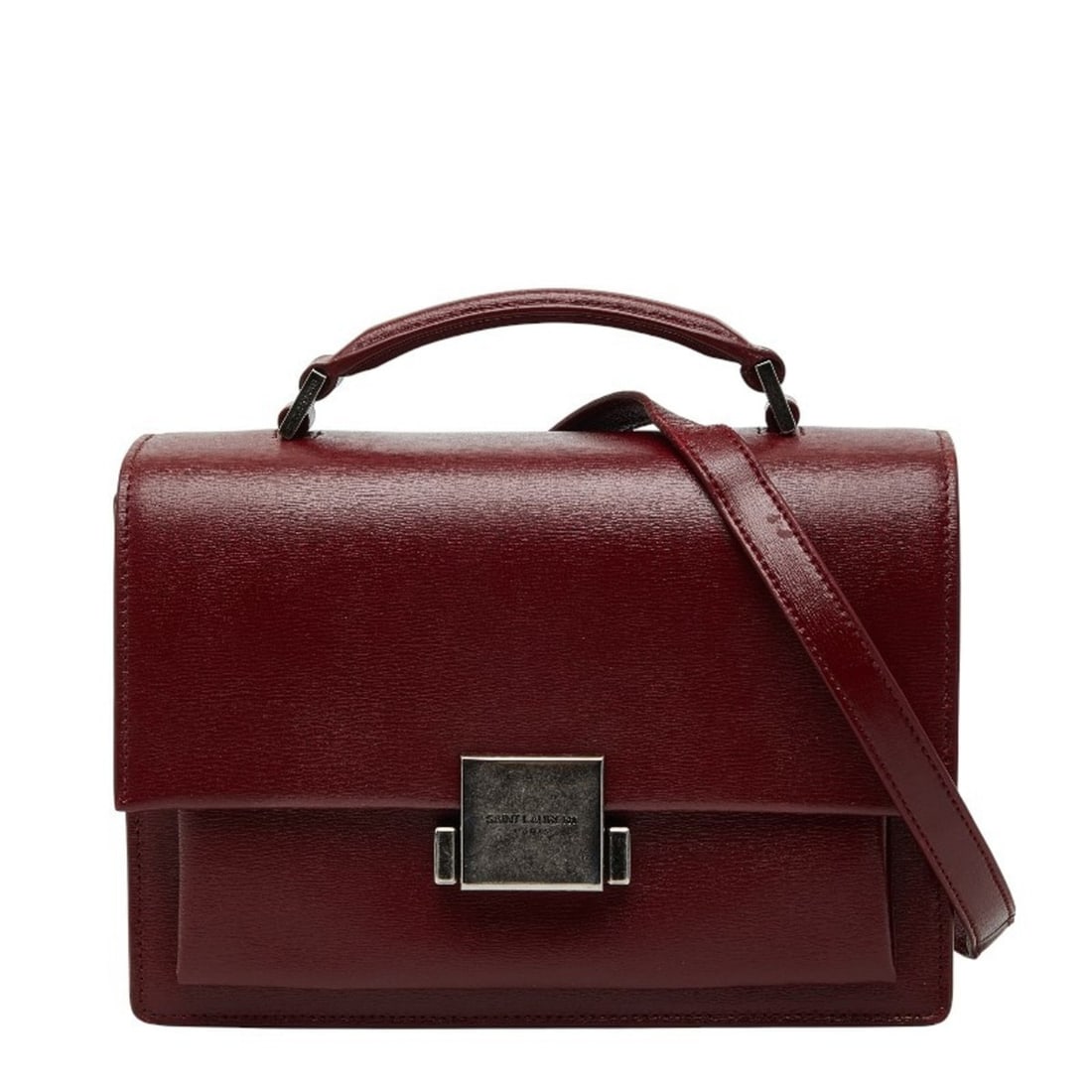 Saint Laurent Belle Chasse Medium Handbag/Shoulder Bag, 2-Way, 482051, Wine Red/Bordeaux Leather, (1 of 15)