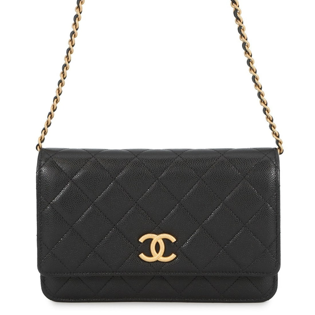 Chanel Chain Wallet Matelasse Coco Mark Caviar Skin AP3516 CHANEL Black (1 of 17)