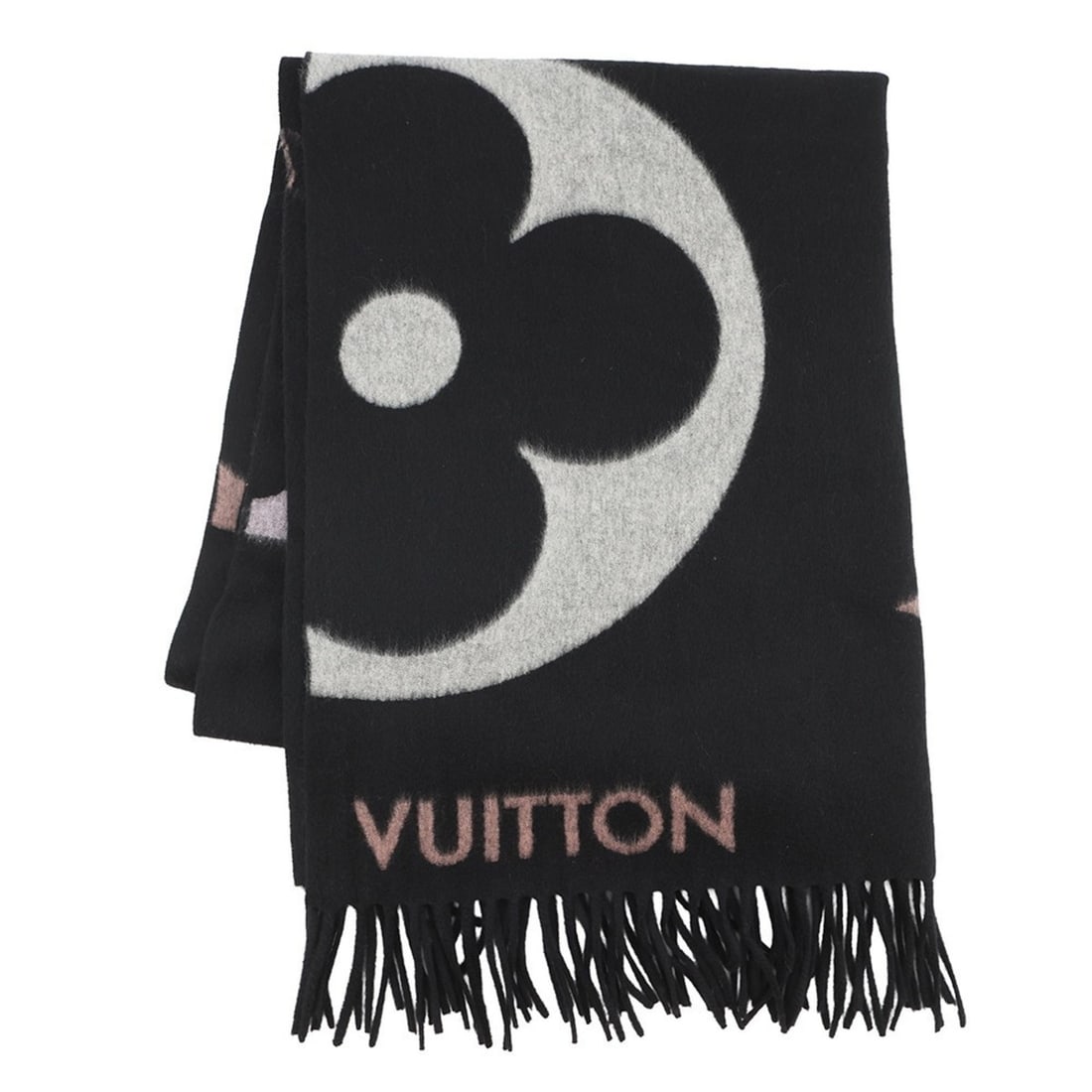 Louis Vuitton The Ultimate Cashmere/Wool Stole/Scarf M76383 LOUIS VUITTON Black White: --- Catalog ---Category: SizeSize (LxW): 1.85m x 70cm / 72.83'' x 27.55''Category: DesignType: StoleColor: Black, Noir, Pink, WhiteGender: Women,MenMaterial: Cashmere 50%, Wool 50%Category: GeneralBra