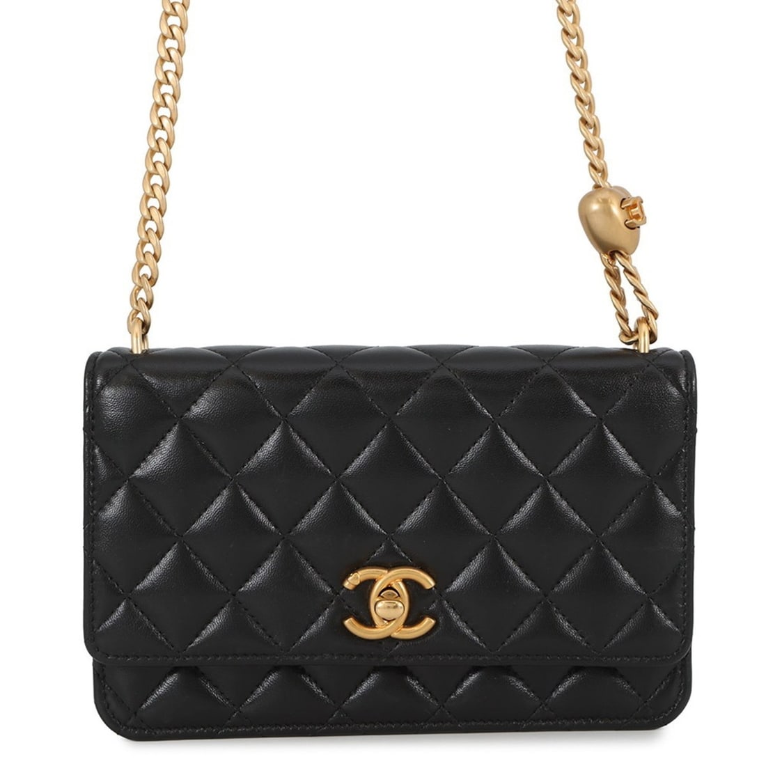 Chanel Chain Wallet Matelasse Coco Mark Heart Lambskin AP3201 CHANEL Black (1 of 18)