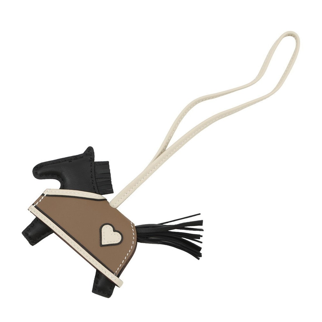 Hermes Hermès Rodeo PM Bag Charm, Robeaux Cool, Black/Etoupe/Clay Lambskin, K Stamp, Charm (1 of 13)