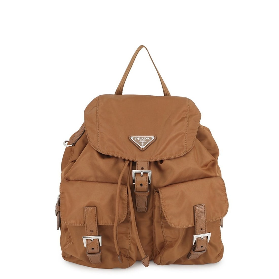 Prada Medium Re-Nylon Backpack (1BZ811) in Brown: --- Catalog ---Category: SizeWeight: 640g / 1.41lb.Size (HxWxD): 31cm x 29cm x 14cm / 12.2'' x 11.41'' x 5.51''Category: DesignType: BackpackColor: BrownGender: WomenMaterial: Nylon , Leather Hardware
