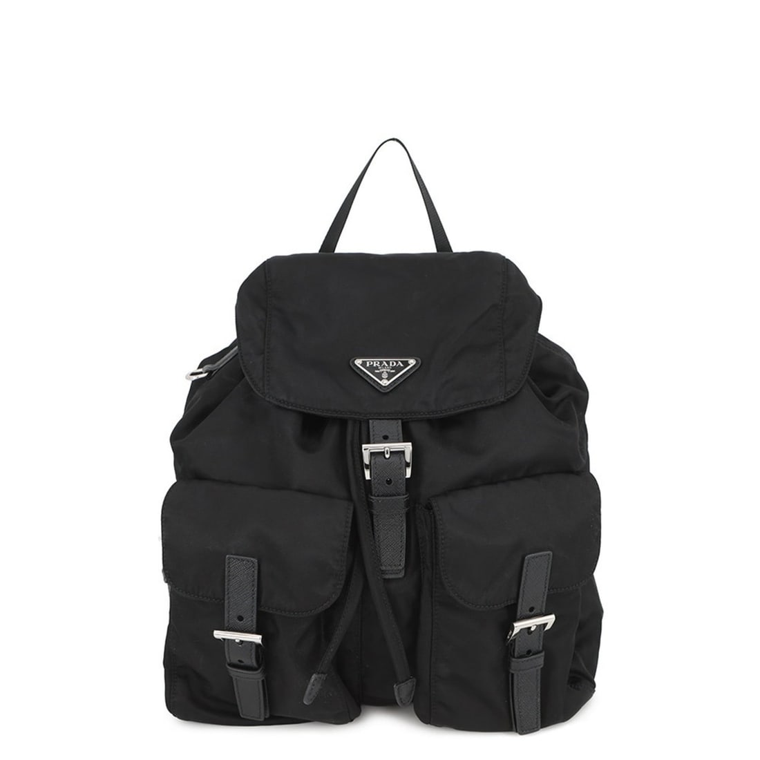 Prada Re-Nylon Backpack, nylon, 1BZ811, PRADA bag, black backpack: --- Catalog ---Category: SizeWeight: 740g / 1.63lb.Size (HxWxD): 32cm x 29cm x 14cm / 12.59'' x 11.41'' x 5.51''Category: DesignType: BackpackColor: BlackGender: WomenMaterial: Nylon , Leather Hardwar