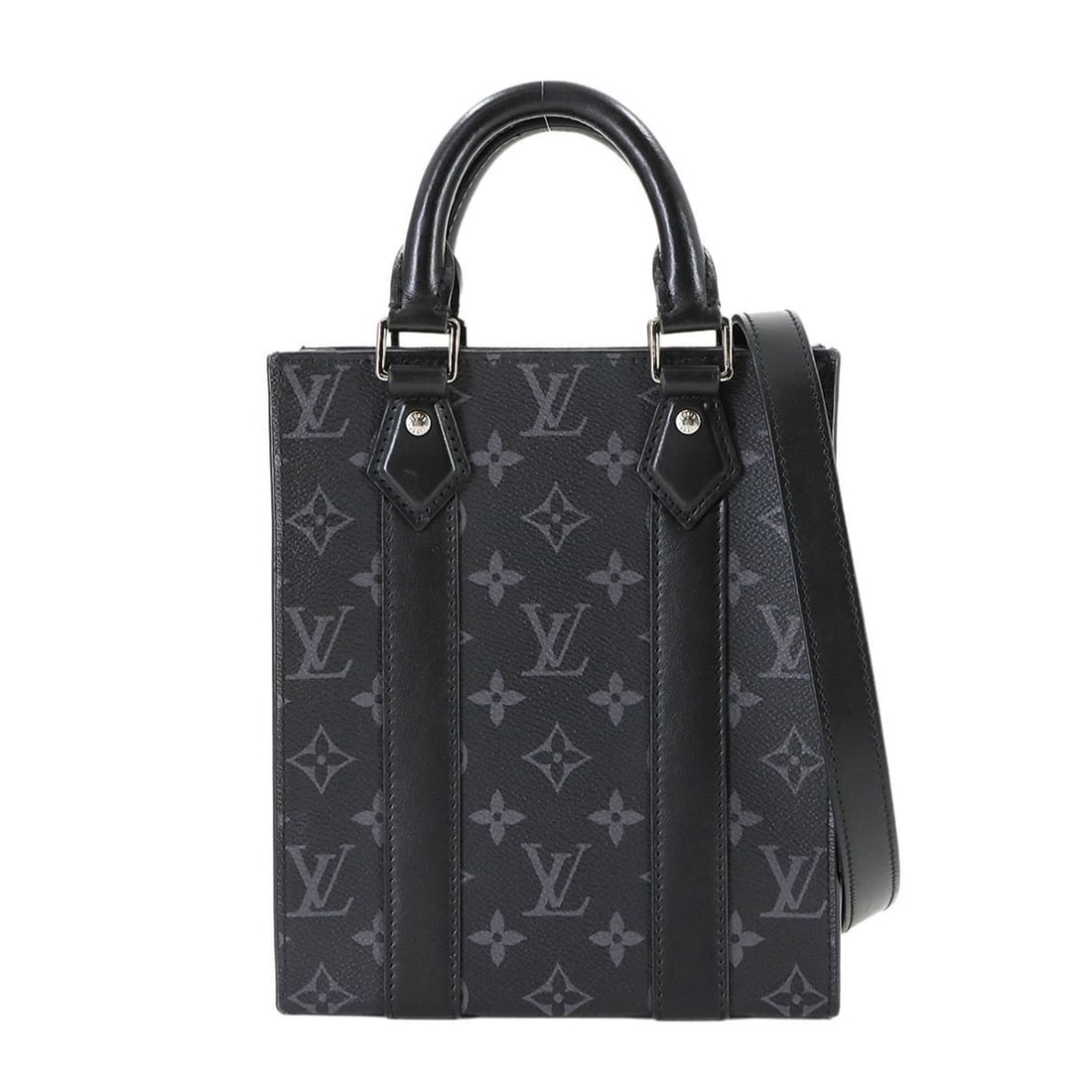 Louis Vuitton Monogram Eclipse Sac Plat Mini 2-Way Hand/Shoulder Bag, Black, M46453, RFID (1 of 12)