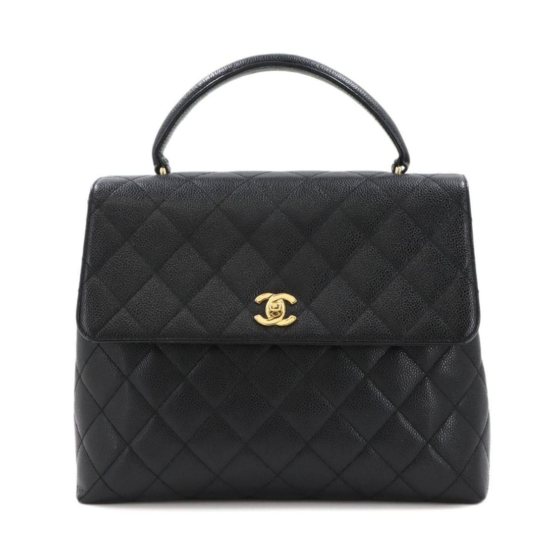 CHANEL Matelasse Handbag in Black Caviar Leather with Gold Hardware (A12397) (1 of 13)