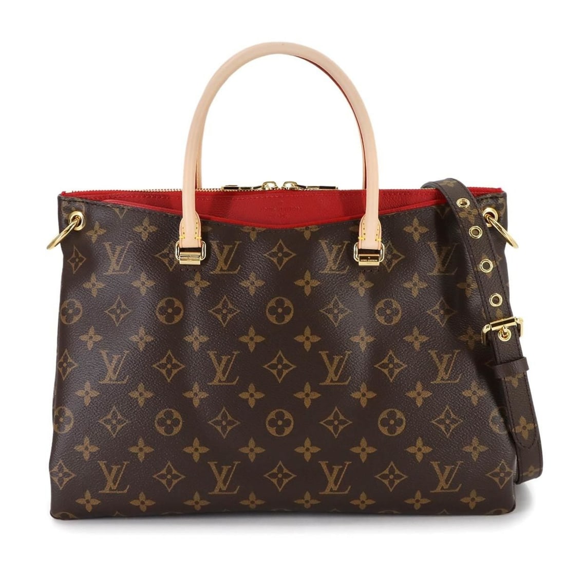 Louis Vuitton Monogram Palass 2-way Hand/Shoulder Bag, Cerise, M41175: --- Catalog ---Category: SizeSize (HxWxD): 25cm x 34cm x 13cm / 9.84'' x 13.38'' x 5.11''Category: DesignType: Handbag, Shoulder bagColor: Cerise, MonogramGender: WomenMaterial: Monogram Category: Gen