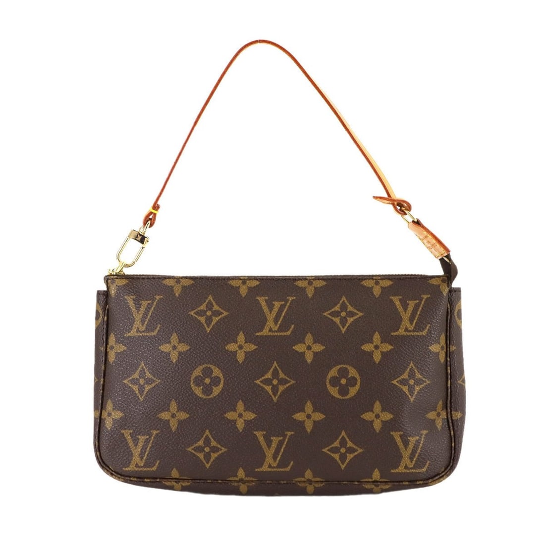 Louis Vuitton Monogram Pochette Accessoires Handbag M51980 Brown with Gold Hardware: --- Catalog ---Category: SizeSize (HxWxD): 12.5cm x 21.5cm x 3.5cm / 4.92'' x 8.46'' x 1.37''Category: DesignType: Handbag, PochetteColor: Brown, MonogramGender: WomenMaterial: Monogram Category: Gene
