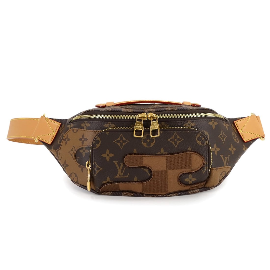 Louis Vuitton Monogram Landscape Rush Bumbag in collaboration with NIGO, Ebene Brown, M15271, RFID,: --- Catalog ---Category: SizeSize (HxWxD): 16cm x 37cm x 8cm / 6.29'' x 14.56'' x 3.14''Category: DesignType: Fanny pack, Sling bagColor: Brown, Ebene, MonogramGender: Men,WomenMaterial: Monogram Cate