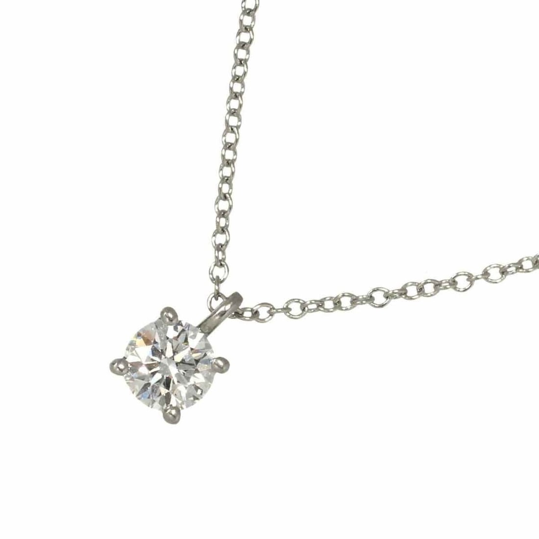 Tiffany & Co. Solitaire Diamond Necklace, 42cm, Platinum: --- Catalog ---Category: SizePendant Size: 7.5mm x 4.6mm / 0.29'' x 0.18''Neck Circumference: 42 cm / 16.53''Category: DesignGender: WomenMaterial: Platinum 950Necklace Type: NecklaceCategory: General