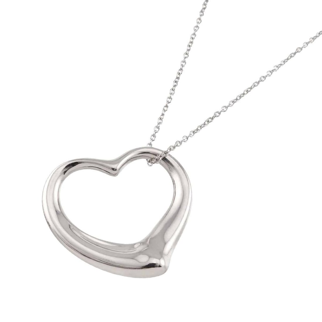Tiffany & Co. Heart Long Necklace, 35mm Wide, 75cm Long, 15.7g, Silver SV 925 Necklace (1 of 13)