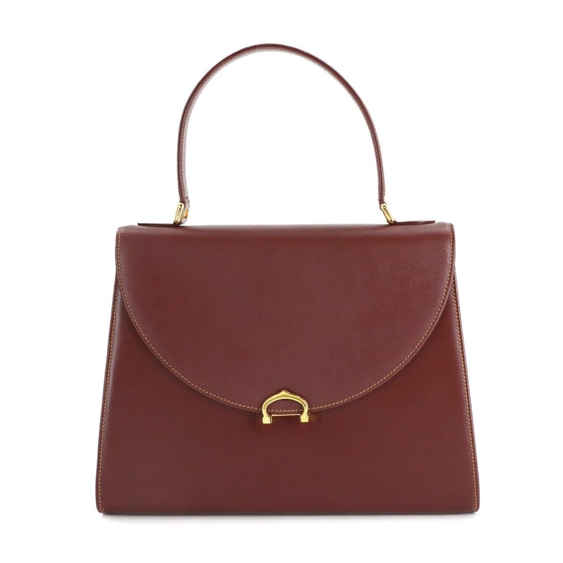 Cartier Must Hand Bag in Bordeaux leather with gold hardware (1 of 17)